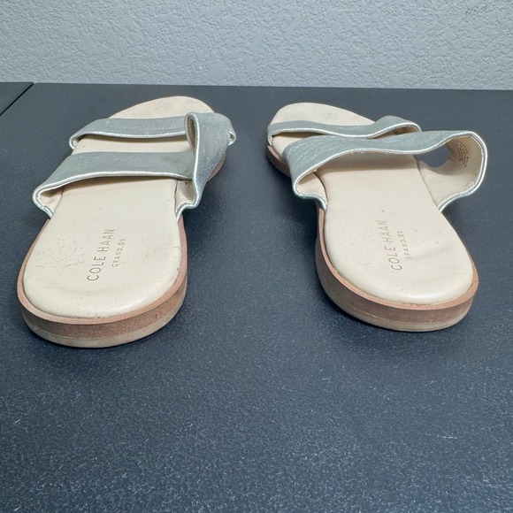 Cole Haan Anica Grand Os Metallic Silver Slide Sandals Women's 8.5 B - Picture 4 of 9